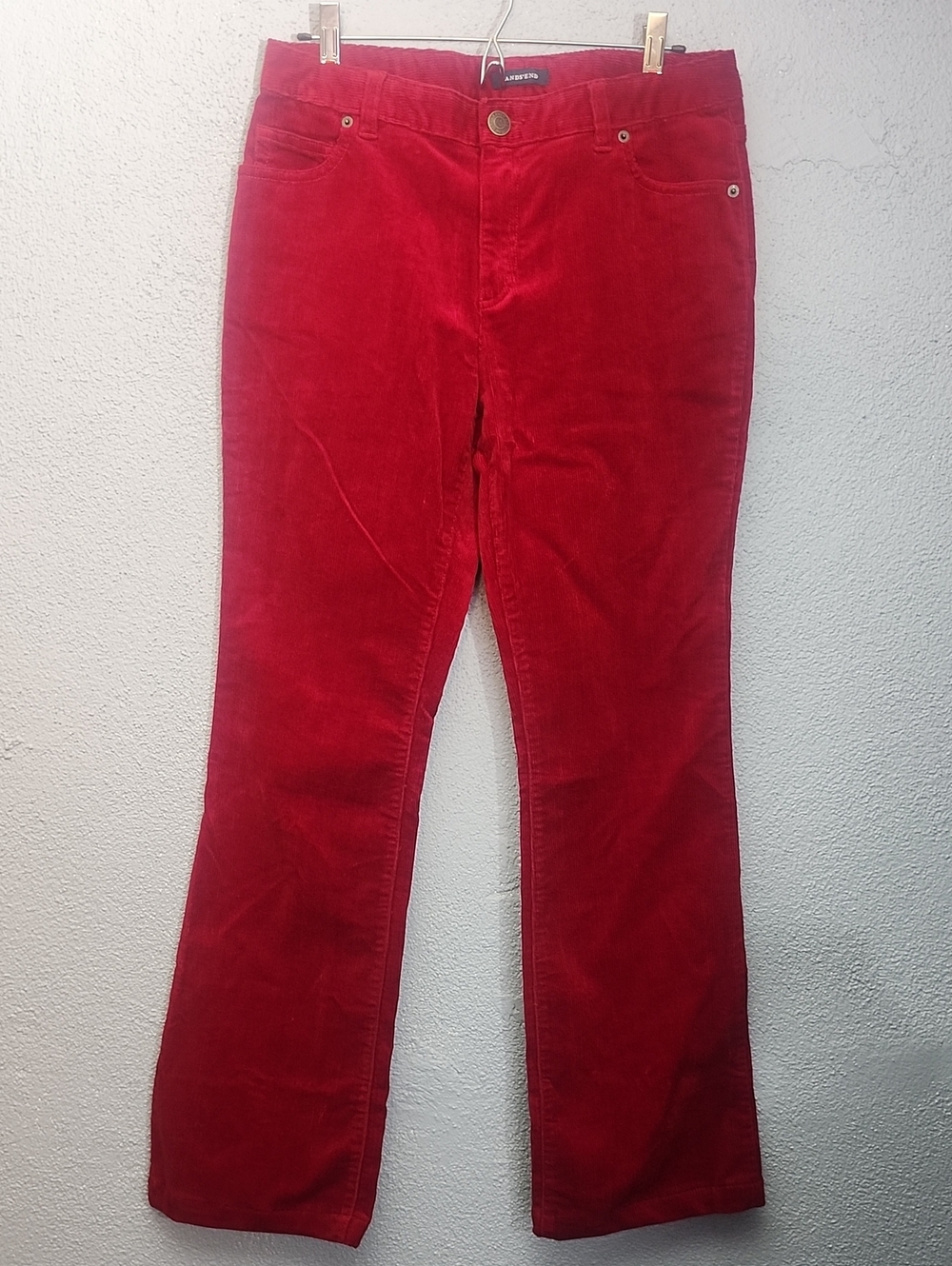 Avenue Red Corduroy Wide Leg Jeans